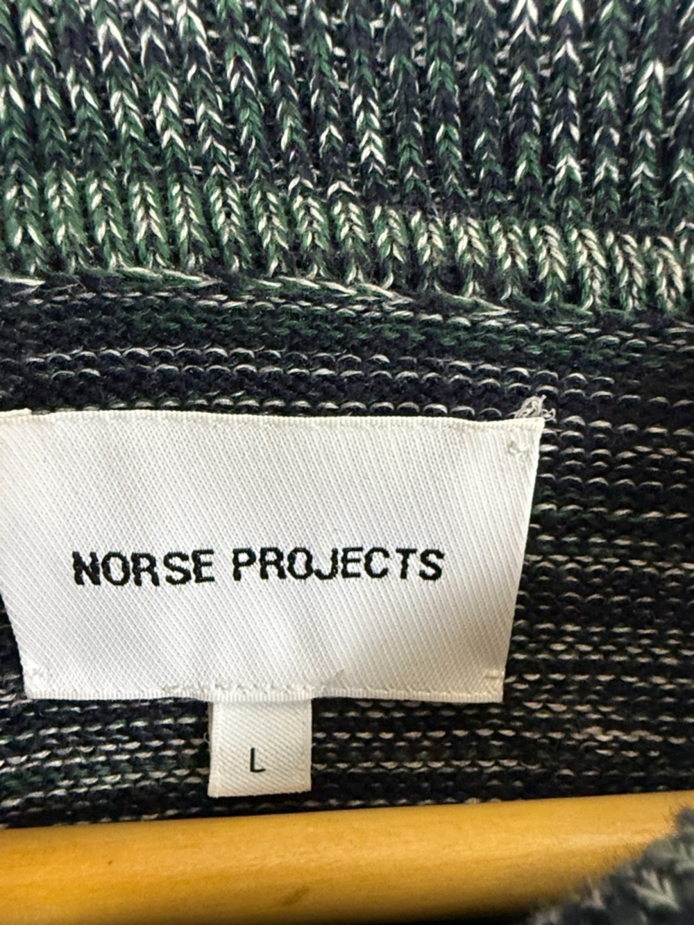 Norse Projects Vester Mouline Polo Bottle Green Size Large - Picture 3 of 7